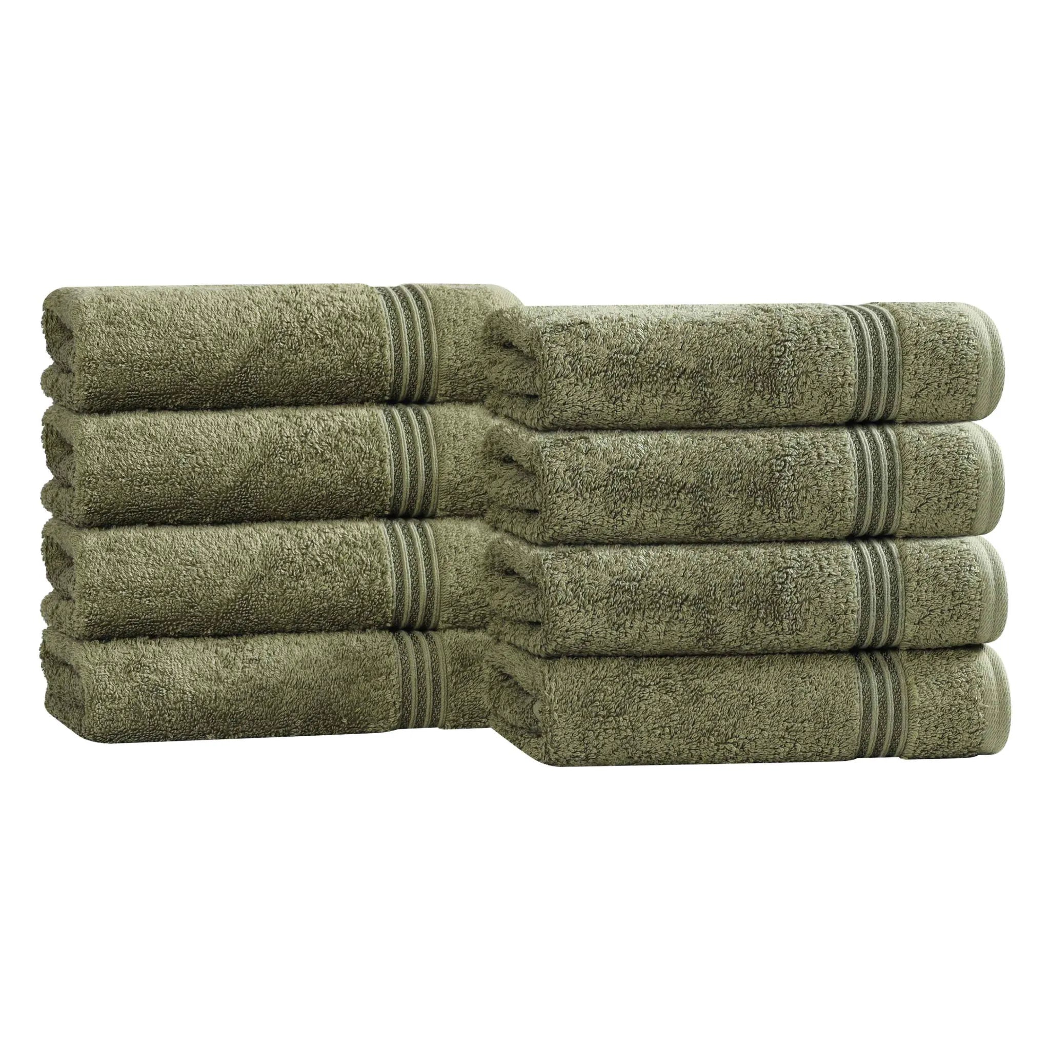 Premium 100% Egyptian Cotton Plush Hand Towels - Ultra Soft & Absorbent Bath Towel Set of 8 for Bathroom, Kitchen & Spa Luxury (24x16 Inches)