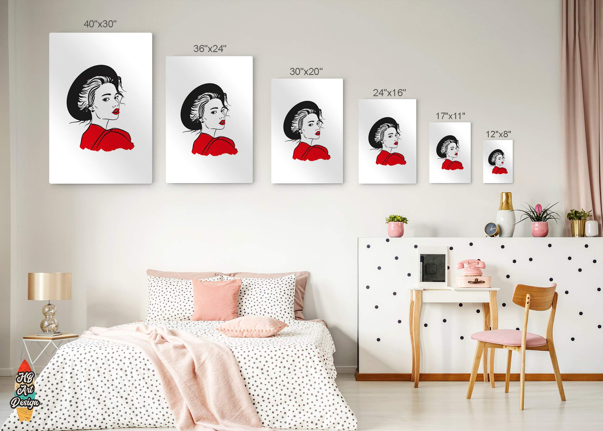 HB Art Design Red Woman & Stiletto High Heels Fashion Metal Print Set - 2 Panel Glam Wall Decor for Office, Dorm, Bathroom, Living Room & Bedroom - Ready to Hang (40x30 inches) - Perfect for Women's Fashion Inspired Spaces & Gift Ideas