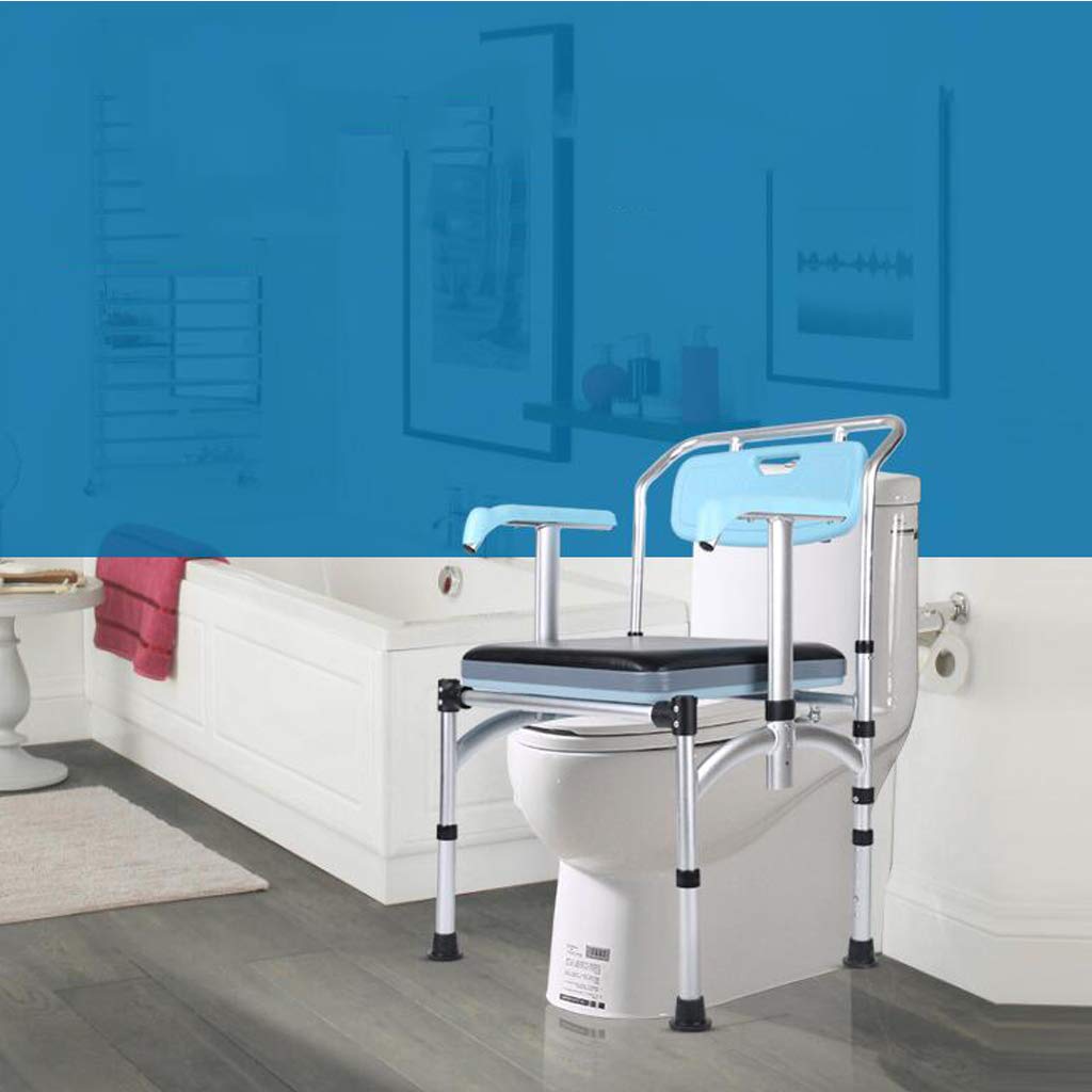 3 in 1 Bariatric Commode Chair with Adjustable Handles - Folding Shower Bench & Toilet Seat for Seniors & Disabled - Splash Guard, Bucket & Lid - Space Saving Design for Bathroom Safety & Elderly Care