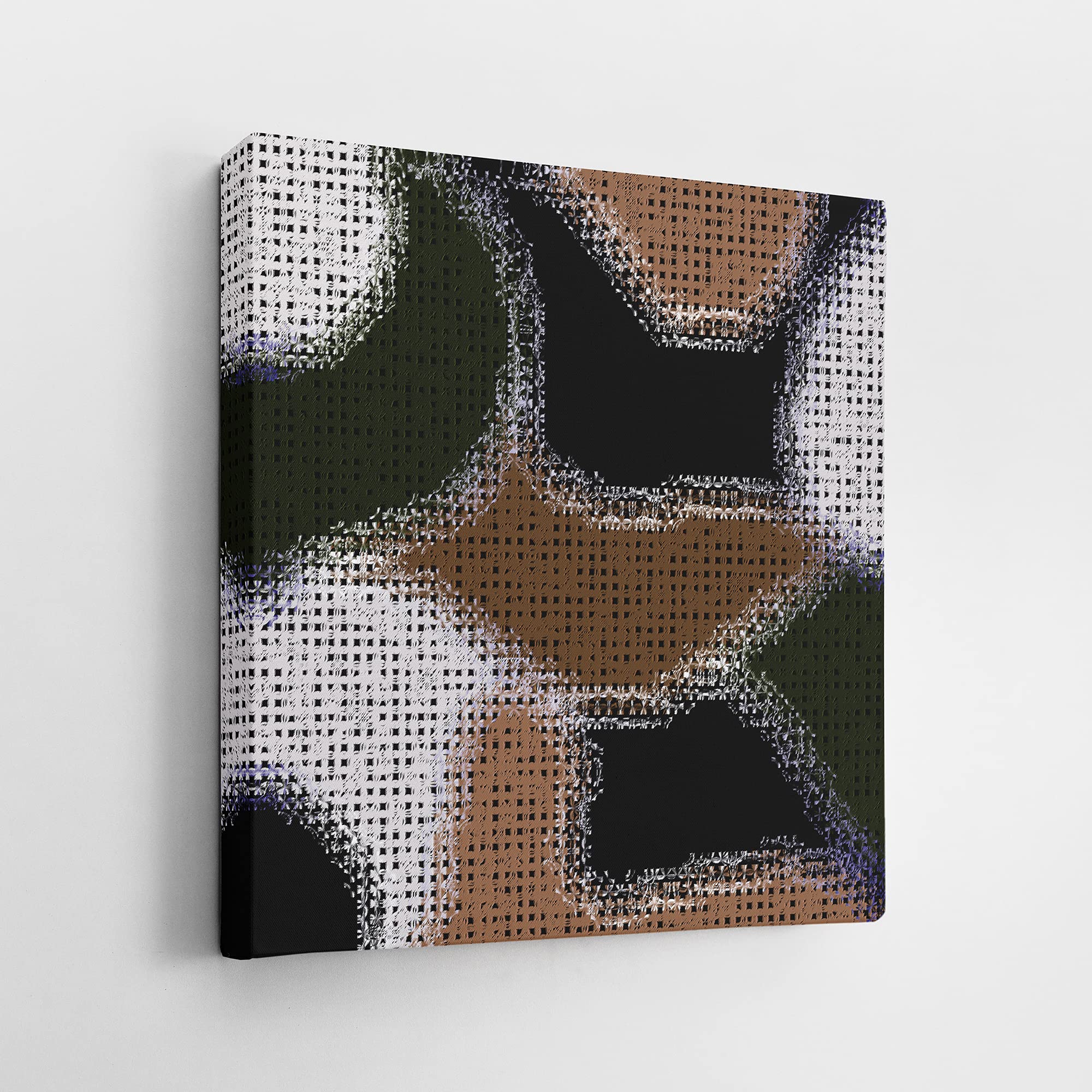Abstract Mosaic Wall Art Print 12x12 Inches - Modern Square Wrapped Canvas Painting for Living Room, Bedroom & Office Decor | Armen Living 548