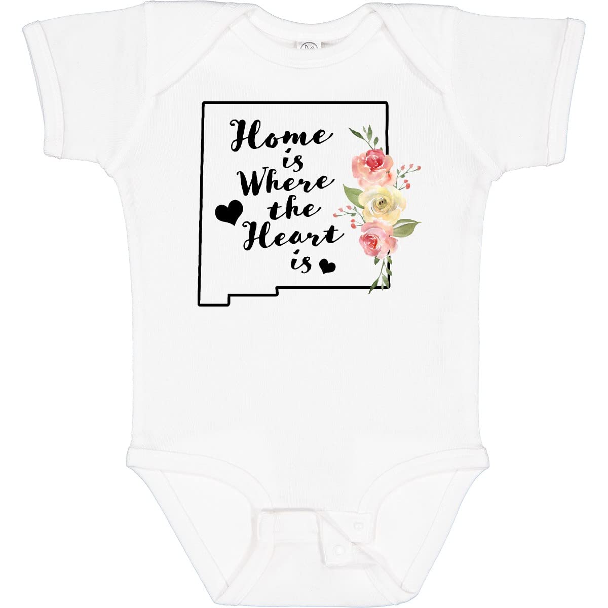 Inktastic New Mexico Home is Where The Heart is Watercolor Baby Bodysuit - Soft Cotton Infant Onesie for Boys & Girls, Perfect for Family Photos, Holidays & Everyday Wear