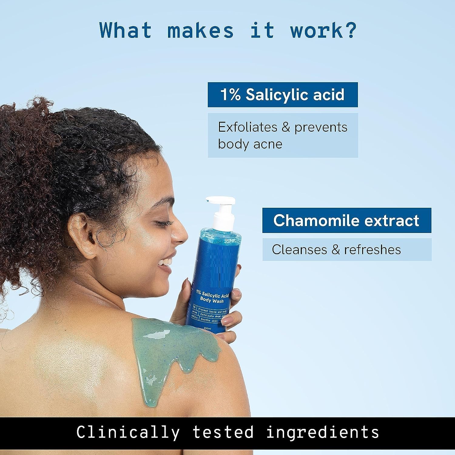 1% Salicylic Acid Body Wash for Acne-Prone Skin - 500ml | Prevents Body Acne & Deep Cleanses Pores | Paraben-Free, SLS-Free Formula | Pack of 2 | Ideal for Post-Workout Shower & Daily Skincare Routine