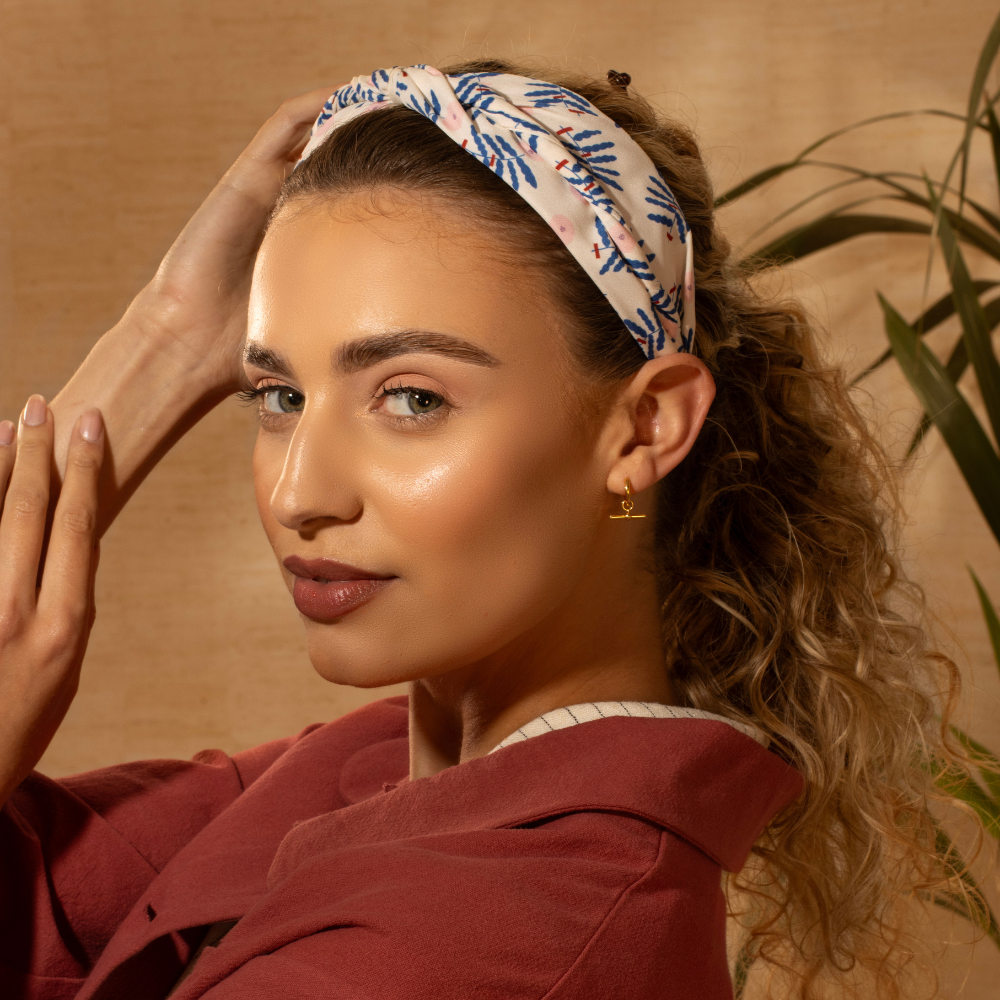 Handmade Floral Print Headband for Women - Soft Fabric Hair Accessories for Girls, Brides, Yoga, Running & Outdoor Activities