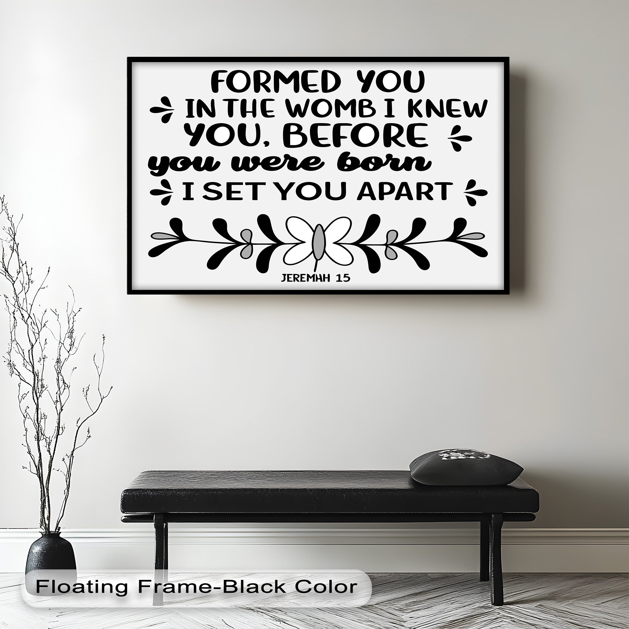 Before You Were Born - Jeremiah 1:5 Bible Verse Oil Painting - Religious Wall Art for Home, Church & Christian Gift