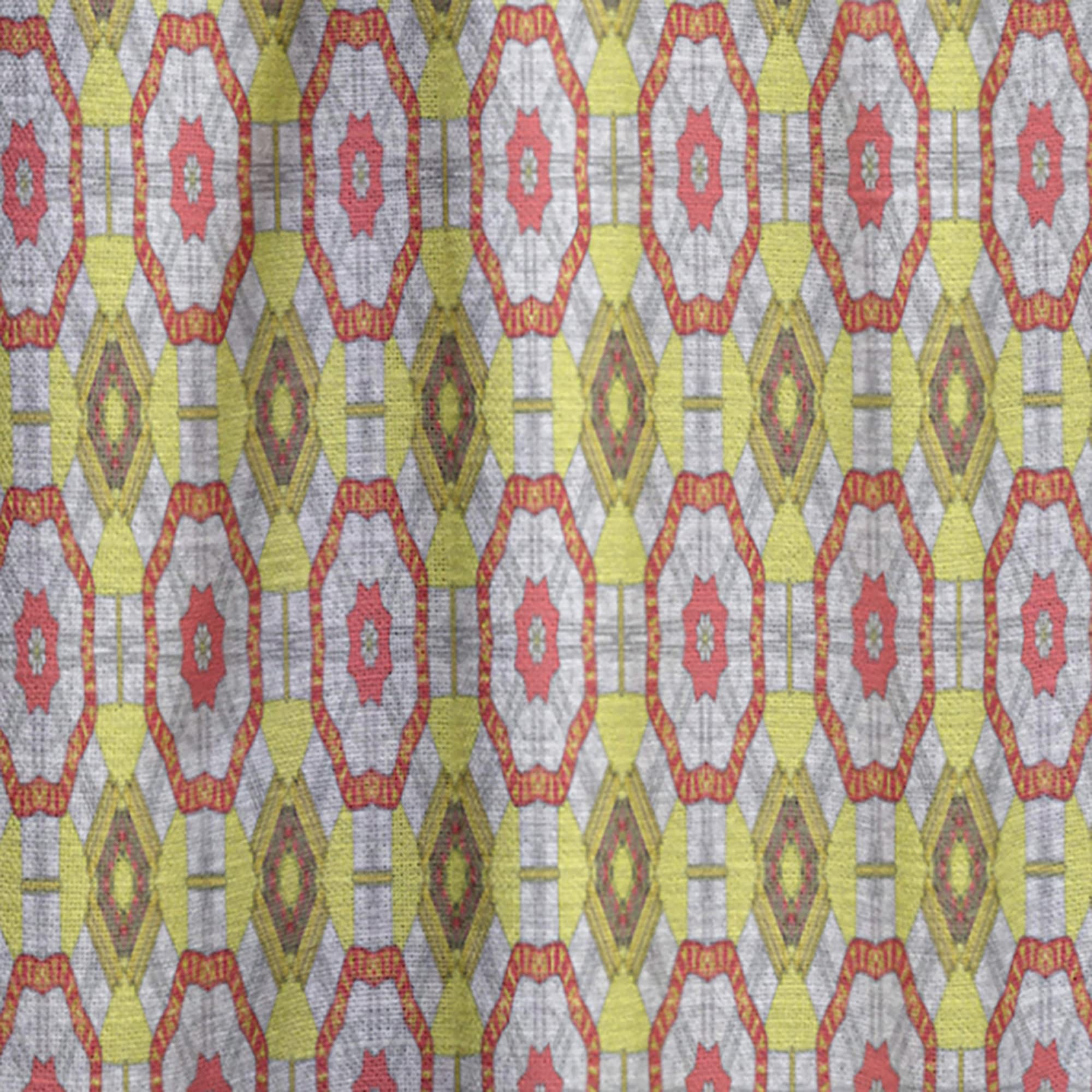 Retro Ethnic Abstract Kaleidoscope Design Thermal Insulated Curtains - Single Panel 52x120 - Blackout Drapes for Bedroom & Living Room - Perfect for Home Decor, Privacy & Light Control