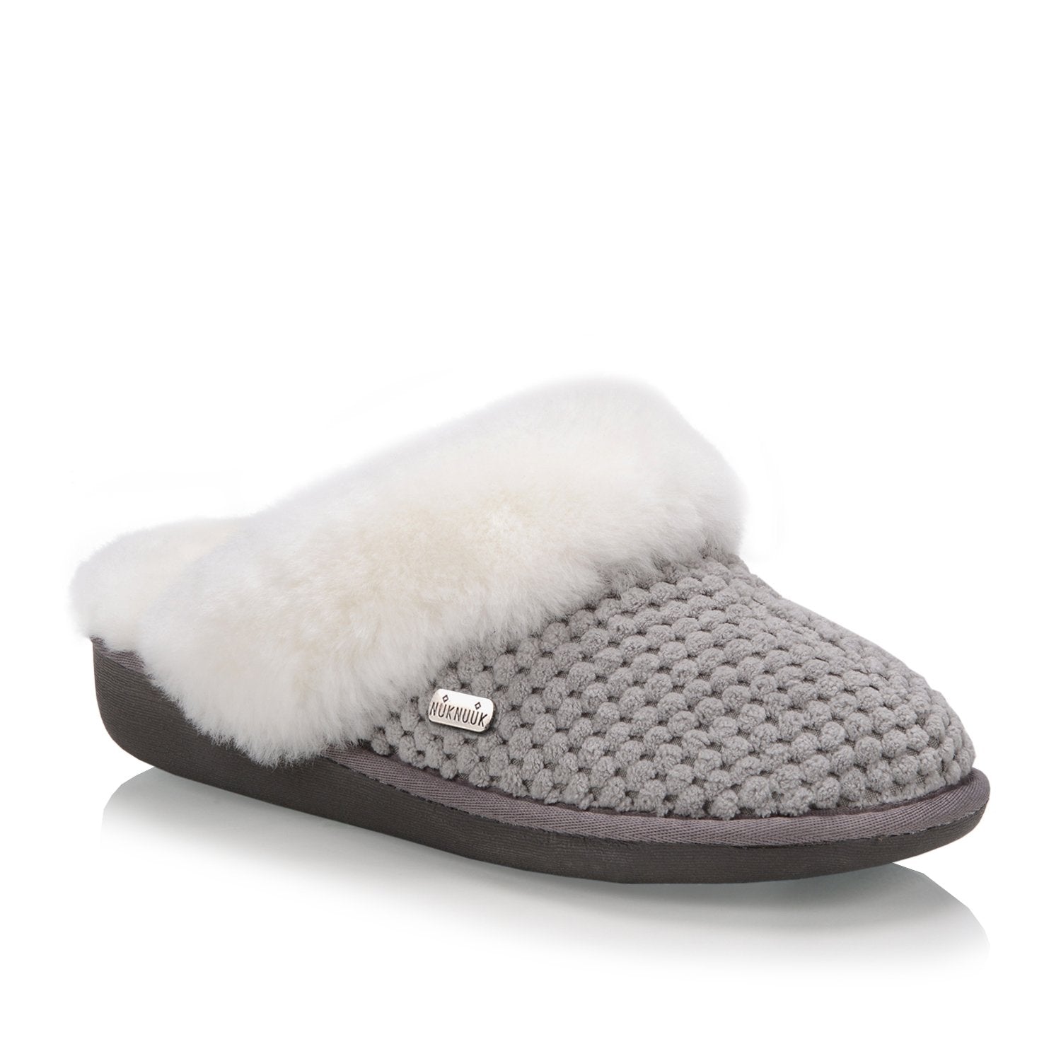 Alexa Women's Fuzzy House Slippers - Soft Indoor/Outdoor Comfort Shoes for Women, Grey - Perfect for Home, Lounge & Quick Errands