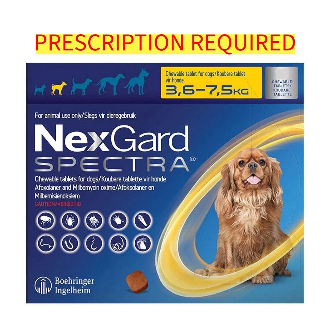 NexGard Spectra for Dogs - Flea, Tick, Worm & Heartworm Prevention Chewable Tablets | All-in-One Protection for Small, Medium & Large Dogs | Monthly Treatment for Home & Outdoor Use