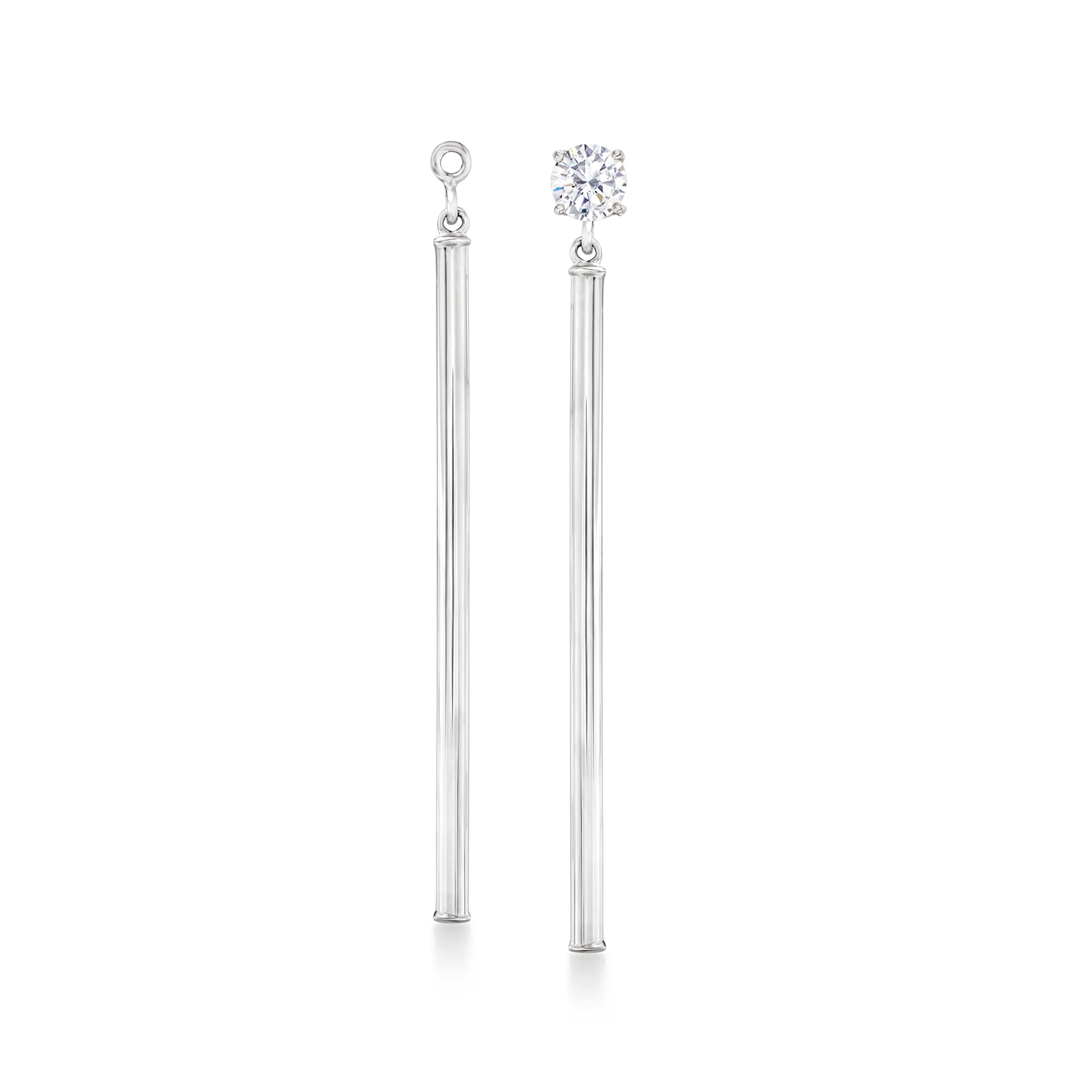 Ross-Simons Sterling Silver Linear Drop Earring Jackets - Elegant & Timeless Design for Weddings & Special Occasions