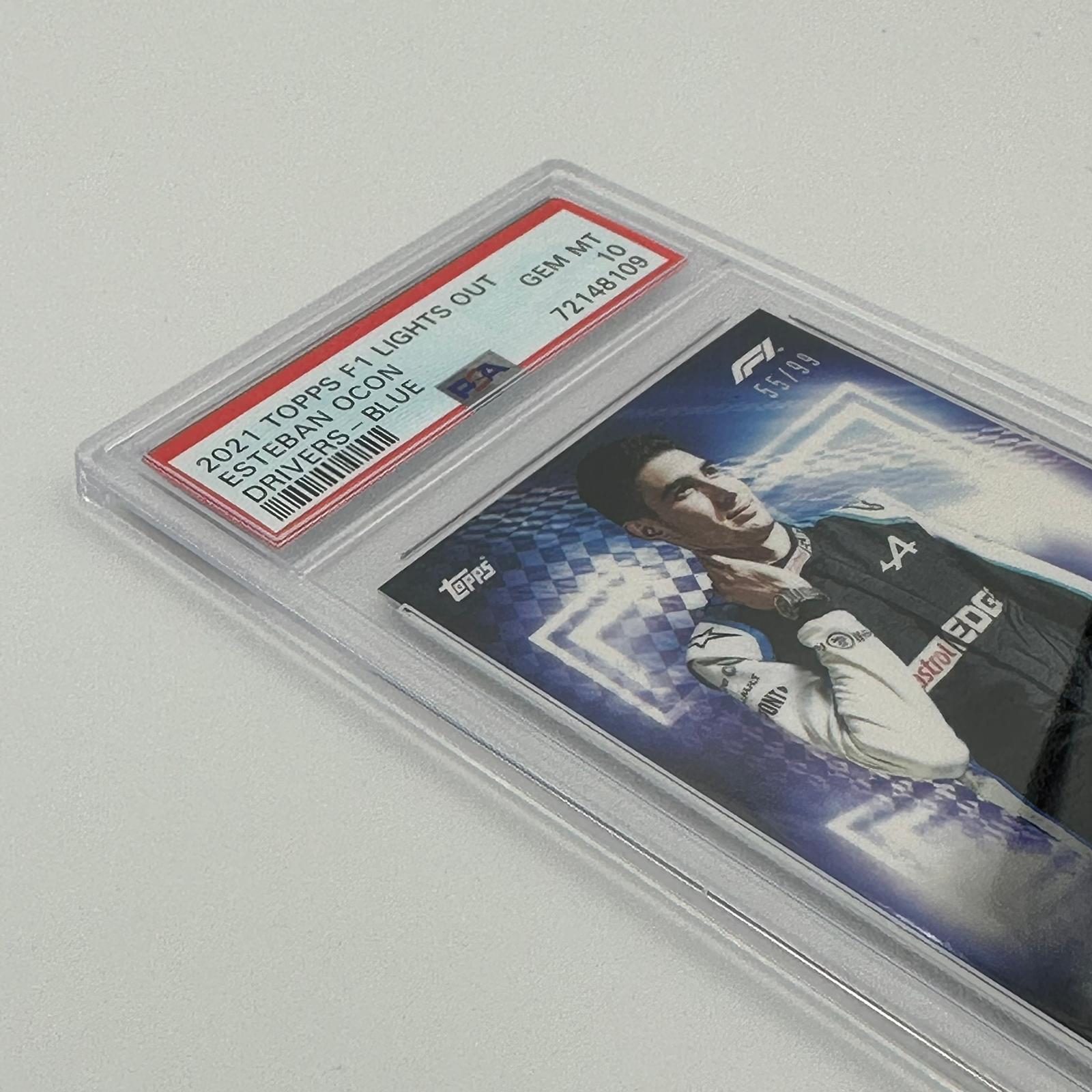 PSA 10 Graded 55/99 Esteban Ocon Formula 1 Driver Blue Parallel Card - Perfect for F1 Collectors and Racing Fans Display