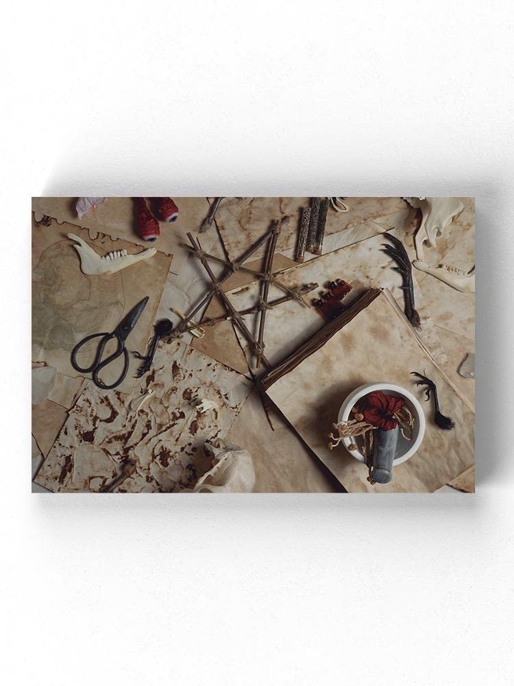 Premium Kitchen Utensils & Enchanted Decor Wrapped Canvas Wall Art - Perfect for Home, Kitchen & Witchy Aesthetic Spaces