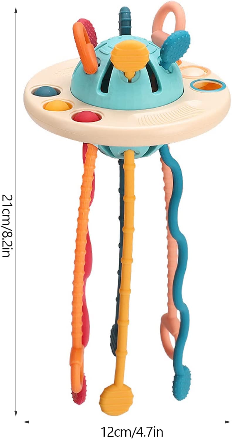 Montessori Sensory Toys for 1 Year Old - Food Grade Silicone Pull String Teething Toys for Babies & Toddlers - Early Educational Fine Motor Skills Activity Toys - Perfect Birthday Gift for 18M+ - Ideal for Daycare, Home Play & Travel Learning Activities
