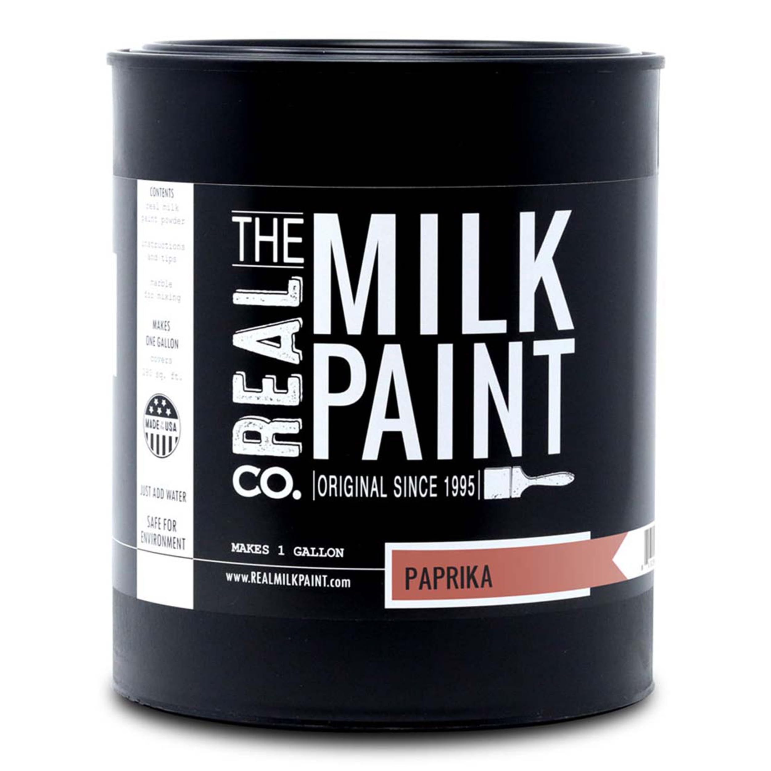 Real Milk Paint - Non-Toxic, VOC-Free Wood & Furniture Paint for Cabinets, Walls, Brick & Stone | Matte Finish Water-Based Organic Paint in Paprika Color (1 Gallon) - Perfect for DIY Home Renovation, Vintage Furniture Restoration & Eco-Friendly Decor Projects