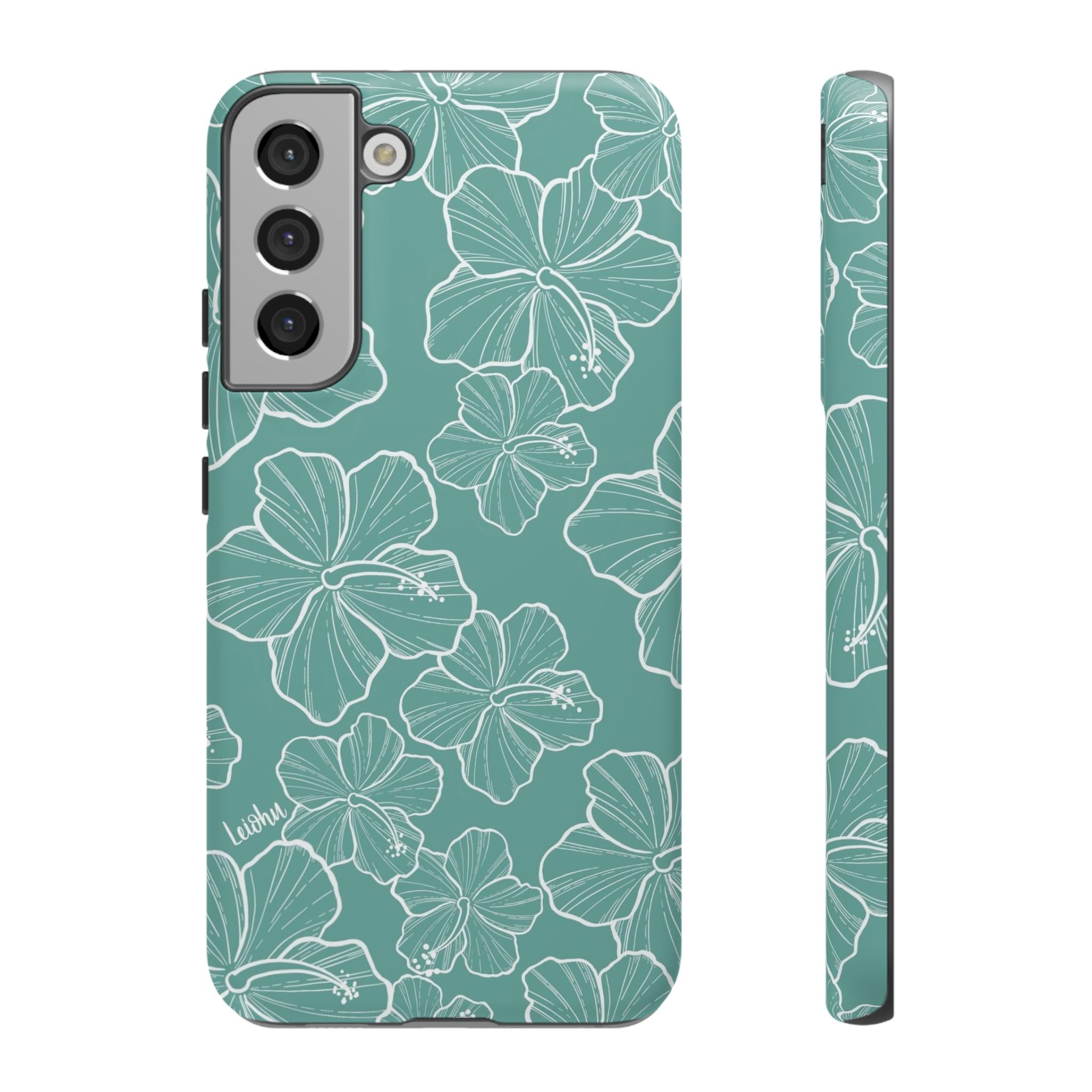 Premium Hibiscus Teal Samsung Galaxy Phone Case - Durable & Stylish Protection for Everyday Use, Work & Travel