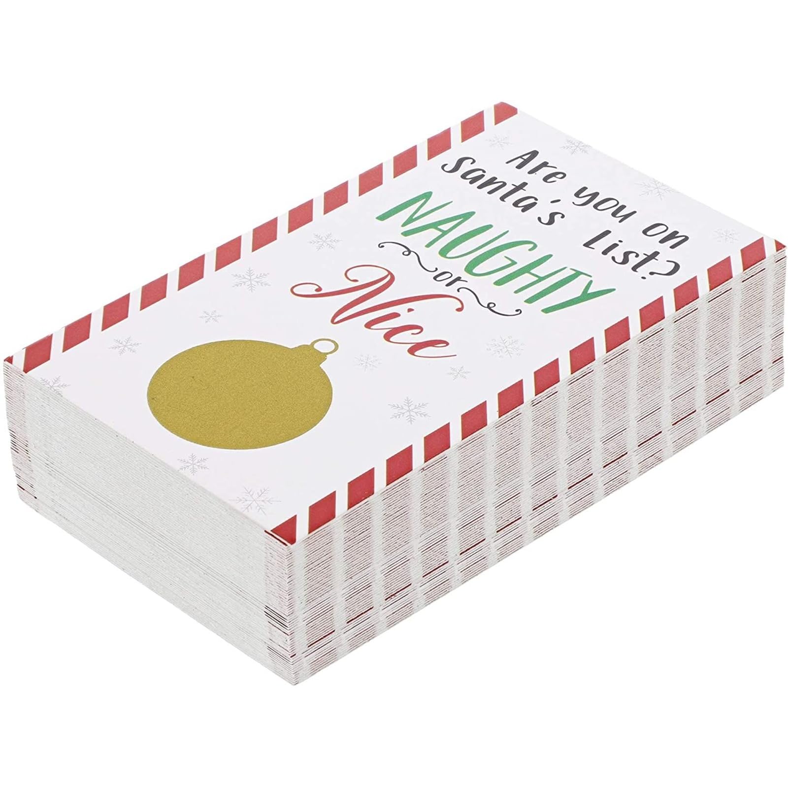 60 Pack Christmas Scratch Off Cards - Fun Holiday Party Game for Adults, Naughty or Nice Card Game for Office & Home Celebrations (2 x 3.5 in) - Perfect for Secret Santa, White Elephant Gifts & Family Game Nights