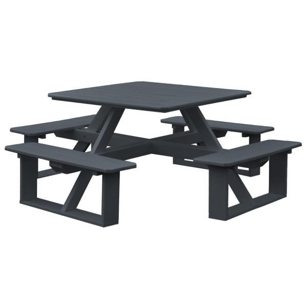 44 Inch Square Recycled Plastic Walk-In Table - Eco-Friendly & Durable for Outdoor Dining, Picnics, and Events