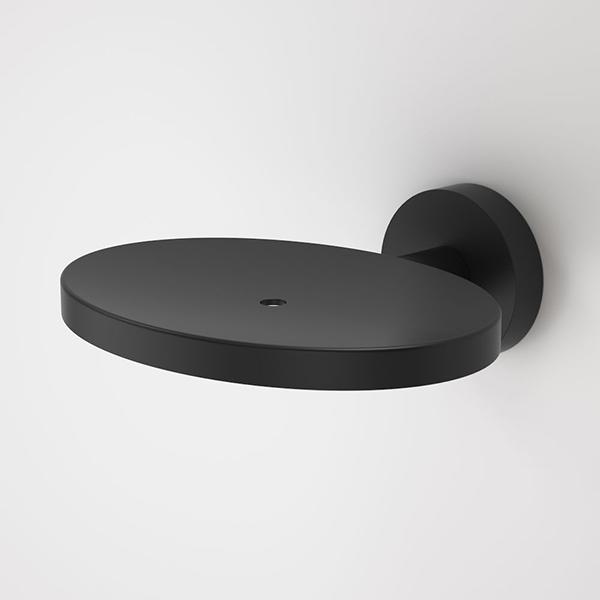 Caroma Cosmo Metal Soap Holder 115mm Matte Black - Premium Bathroom Accessory for Shower, Sink & Countertop Organization