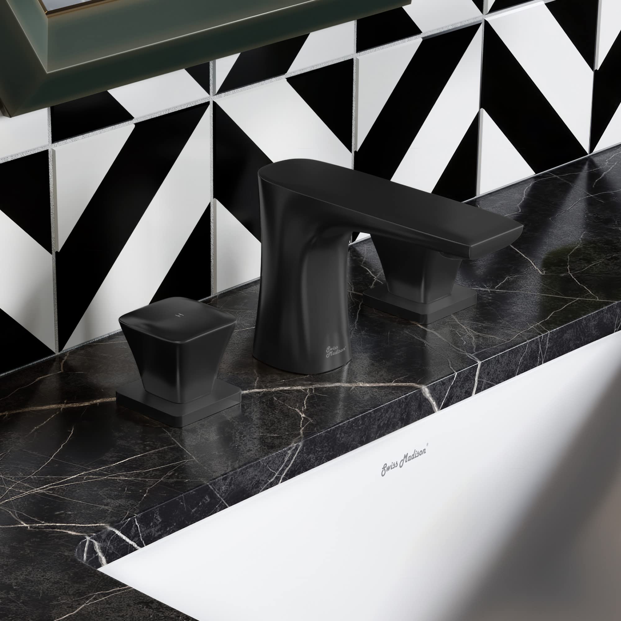 Monaco 8 Inch Widespread Bathroom Faucet - 2 Handle Oil Rubbed Bronze Finish - Perfect for Modern Bathroom Vanities and Powder Rooms