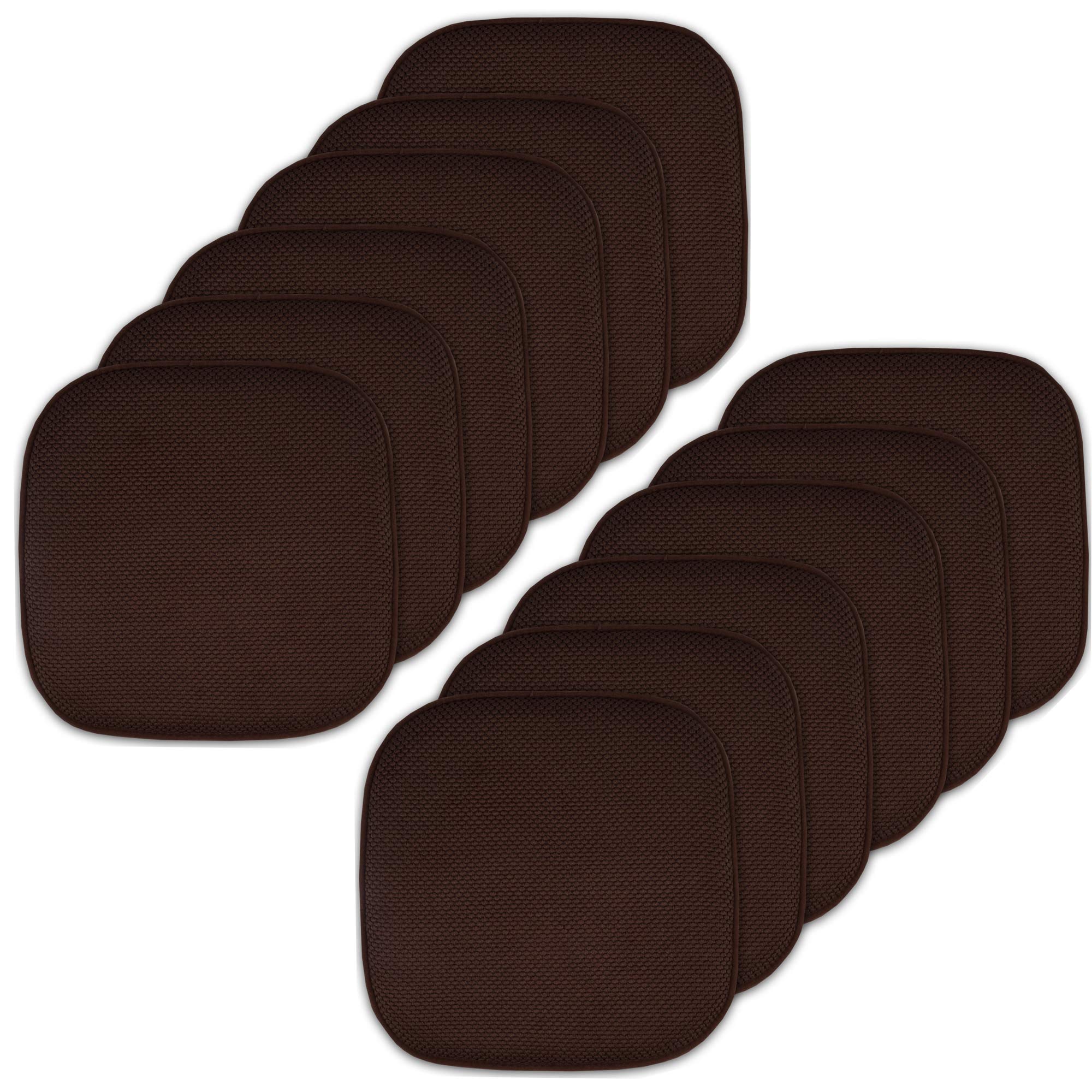 Premium Memory Foam Chair Cushion Set - 12 Pack Honeycomb Pattern Non-Slip Seat Covers (16