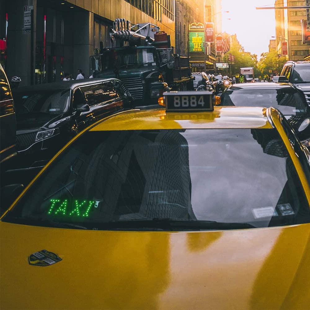 YSY Green LED Taxi Sign Light - 12V DC Car Window Flashing Hook with USB Switch & Inverter | Perfect for Taxi, Uber, Lyft Drivers & Nighttime Rideshare Visibility