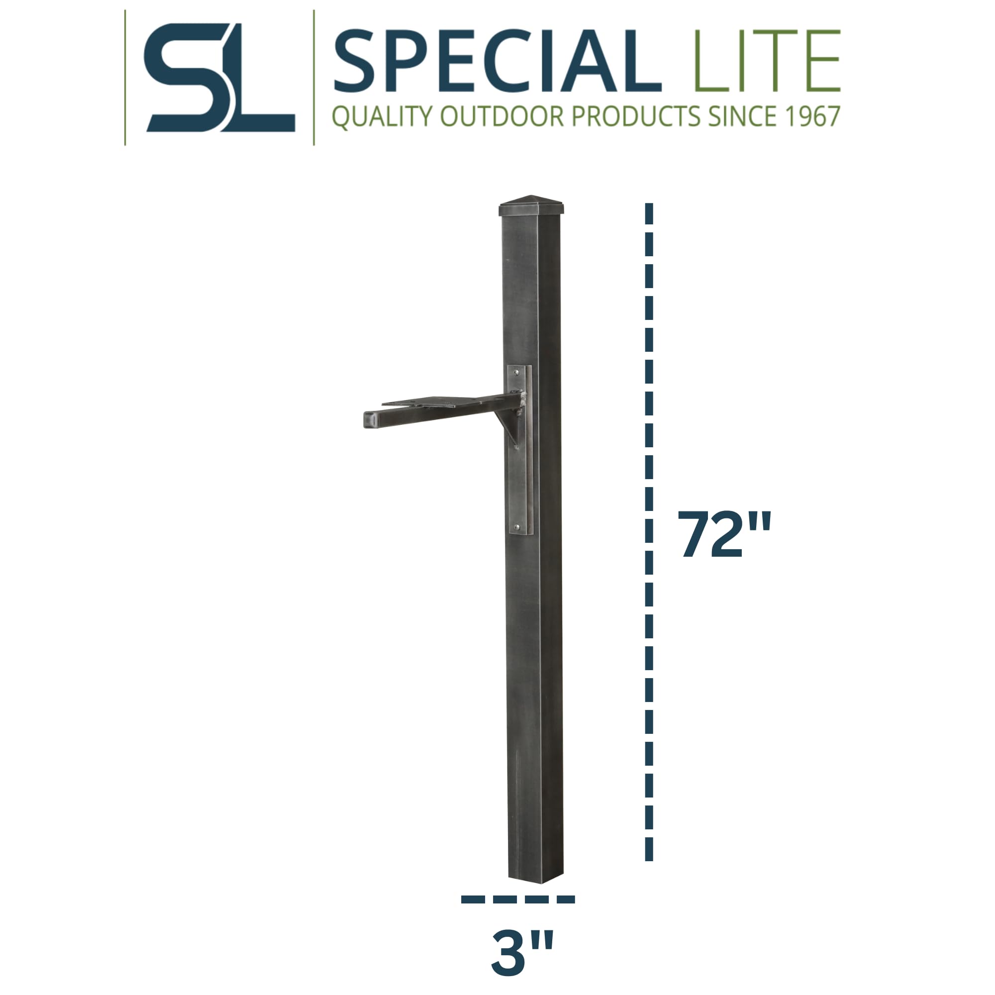 Premium Aluminum Mailbox Post - Swedish Silver Finish - Heavy Duty Curbside Mailbox Support - Weather Resistant for Outdoor Use - Perfect for Residential Driveways & Garden Landscaping