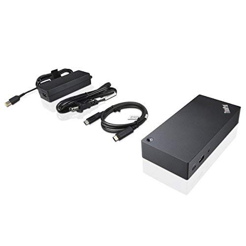 Original Genuine Lenovo ThinkPad USB-C Dock 90W with 2-Prong AC Adapter (40A90090US) - Perfect for Home Office & Business Laptop Docking