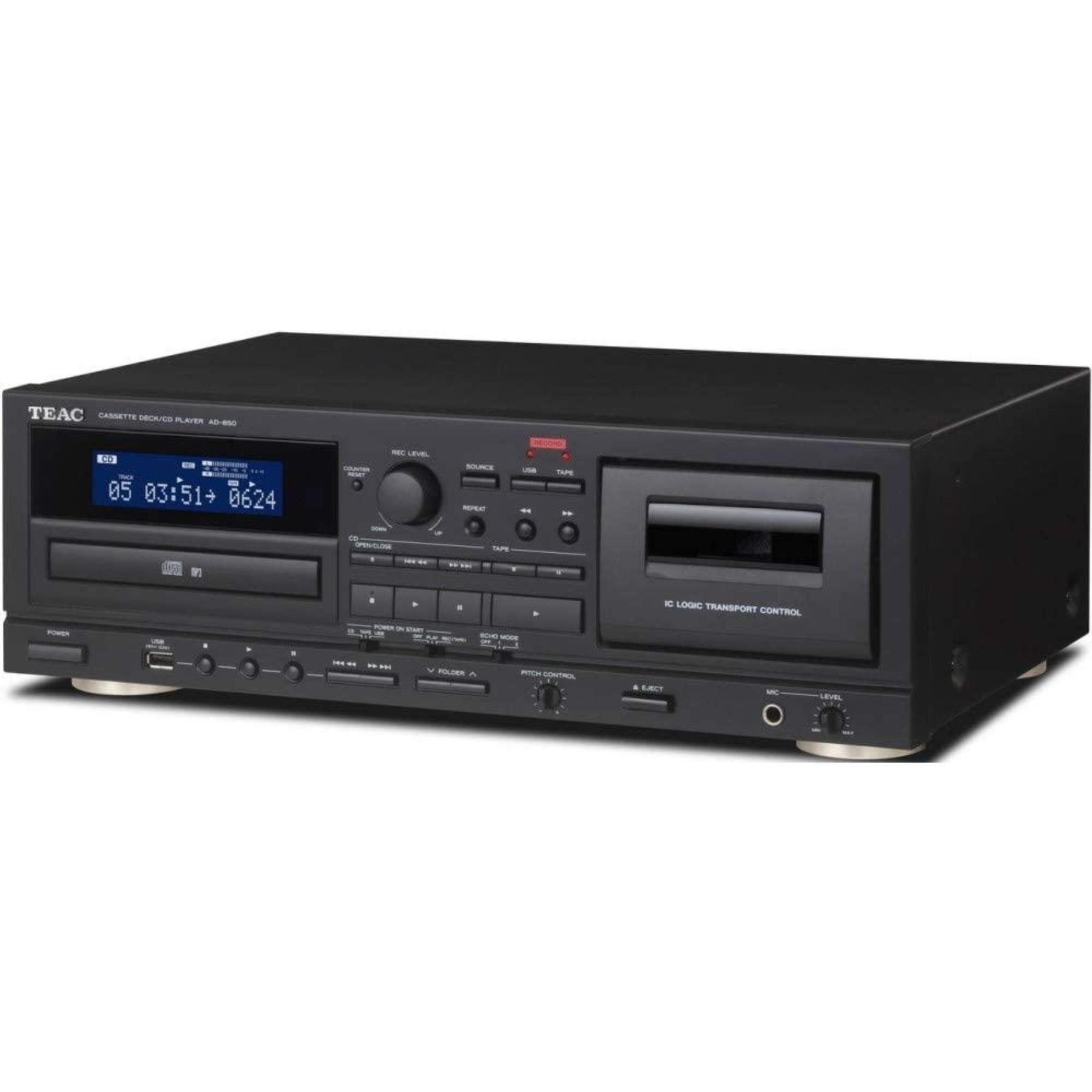 TEAC AD 850 SE High-Fidelity Cassette Deck & CD Player Combo - Vintage Audio System for Home Stereo, Music Recording & Retro Music Playback