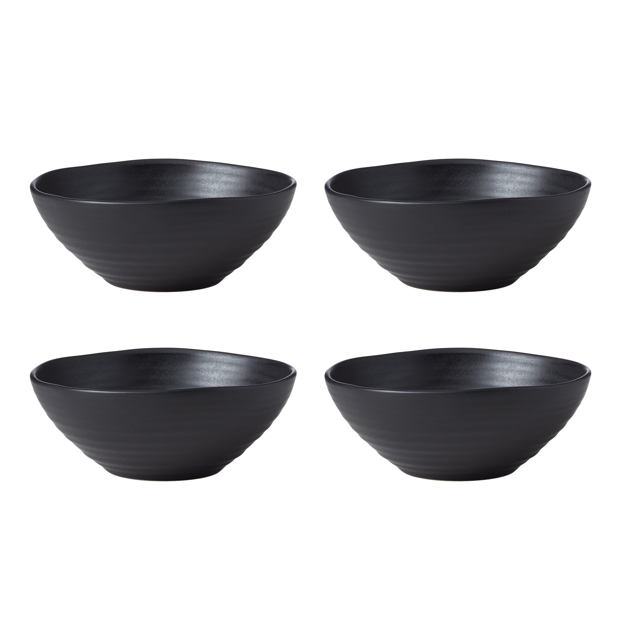Premium Ridge Black 12-Piece Dinnerware Set - Elegant Porcelain Plates, Bowls & Mugs for Modern Dining - Perfect for Dinner Parties, Family Meals & Restaurant-Style Presentation