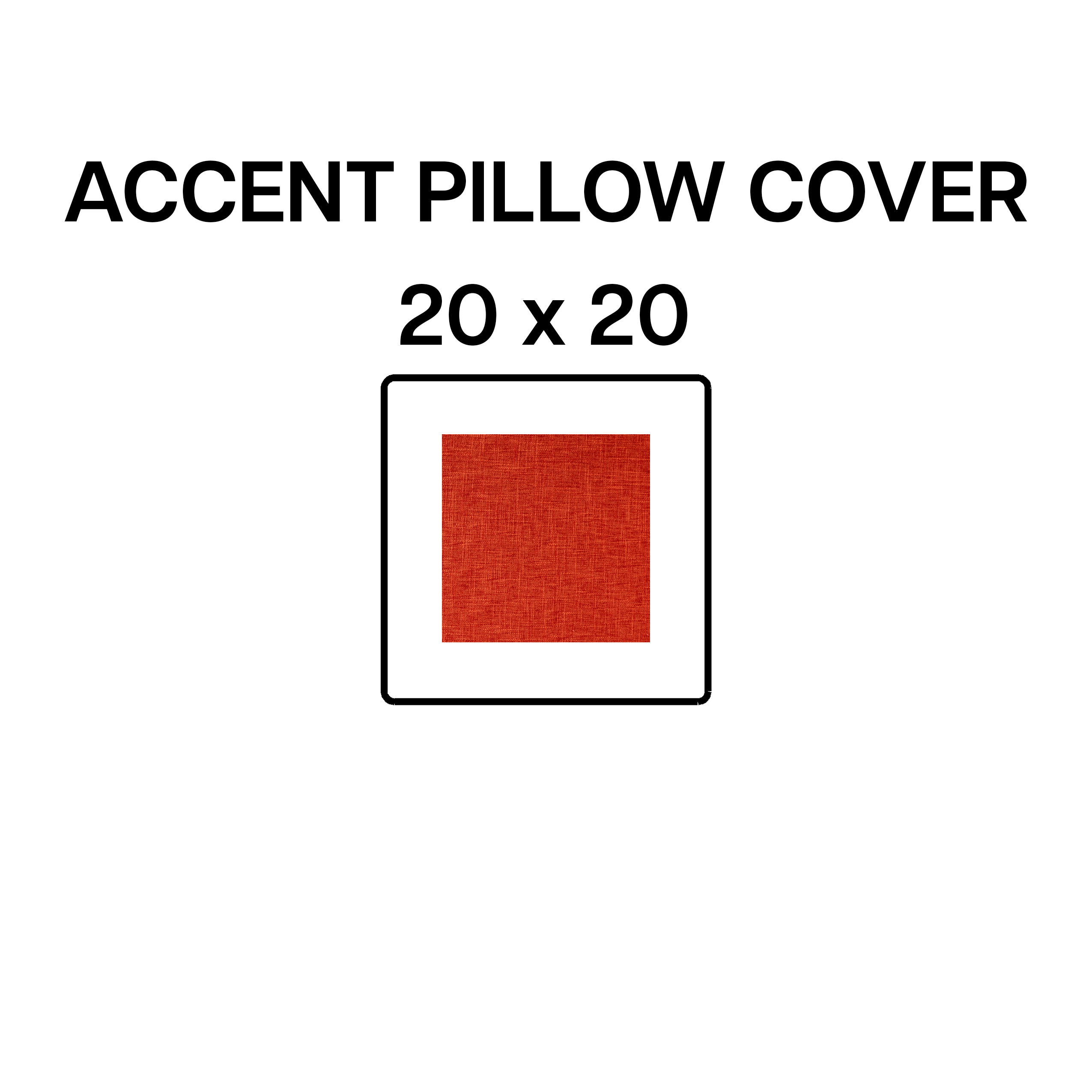 20x20 Poppy Orange Accent Pillow Cover BP 642 29 - Decorative Throw Pillow for Sofa, Bed & Home Decor