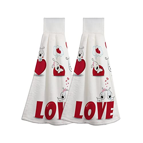 Funny Dogs Red Hearts Love