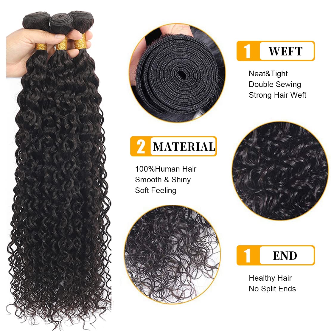 Malaysian Water Wave Human Hair Bundles with 4x4 Lace Closure 18 20 22+16 Inch Wet & Wavy Weave Hair Extensions for Black Women - Natural Color | Perfect for Protective Styles, Weddings & Everyday Glam