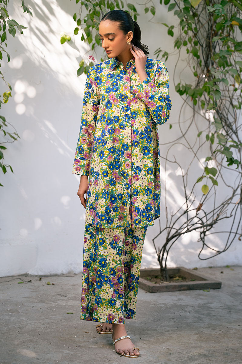 IVORY BLOOM 2-Piece Printed Linen Suit Set for Women | Summer Casual Outfit & Office Wear | Breathable & Stylish Matching Set for Beach, Travel or Work