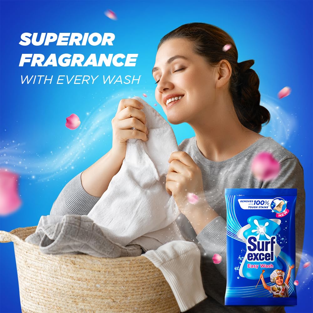 Surf Excel Easy Wash Detergent Powder - 5kg | Powerful Stain Removal for Clothes | Ideal for Laundry, Washing Machines & Hand Wash