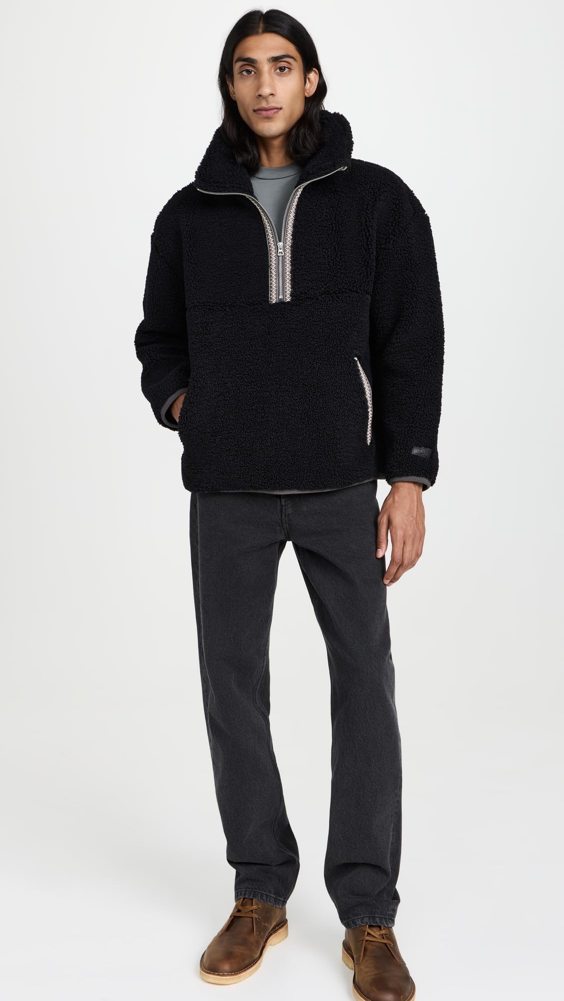 UGG Men's Tasman Uggfluff Half Zip Fleece Jacket - Cozy Winter Pullover for Outdoor Activities & Casual Wear