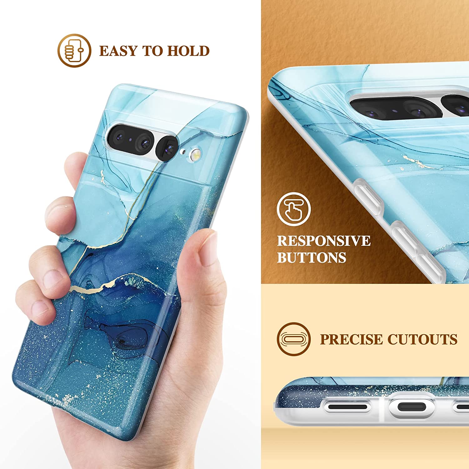 Google Pixel 7 Pro Case 6.7 Inch - Slim Shockproof TPU Protective Phone Cover with Soft Durable Material in Navy Blue - Perfect for Everyday Use, Travel & Outdoor Activities