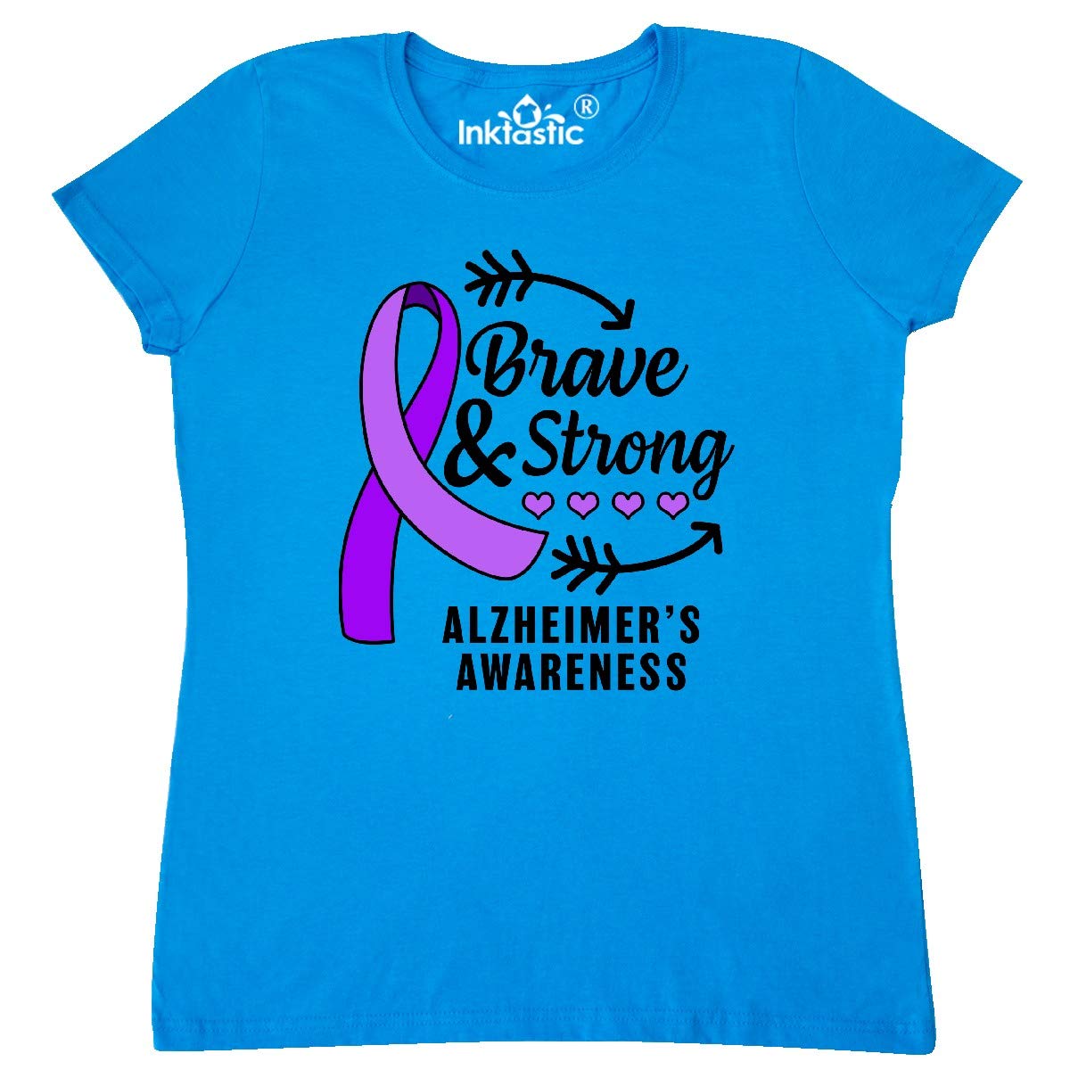 Brave & Strong Women's Alzheimer's T-Shirt for Awareness & Support