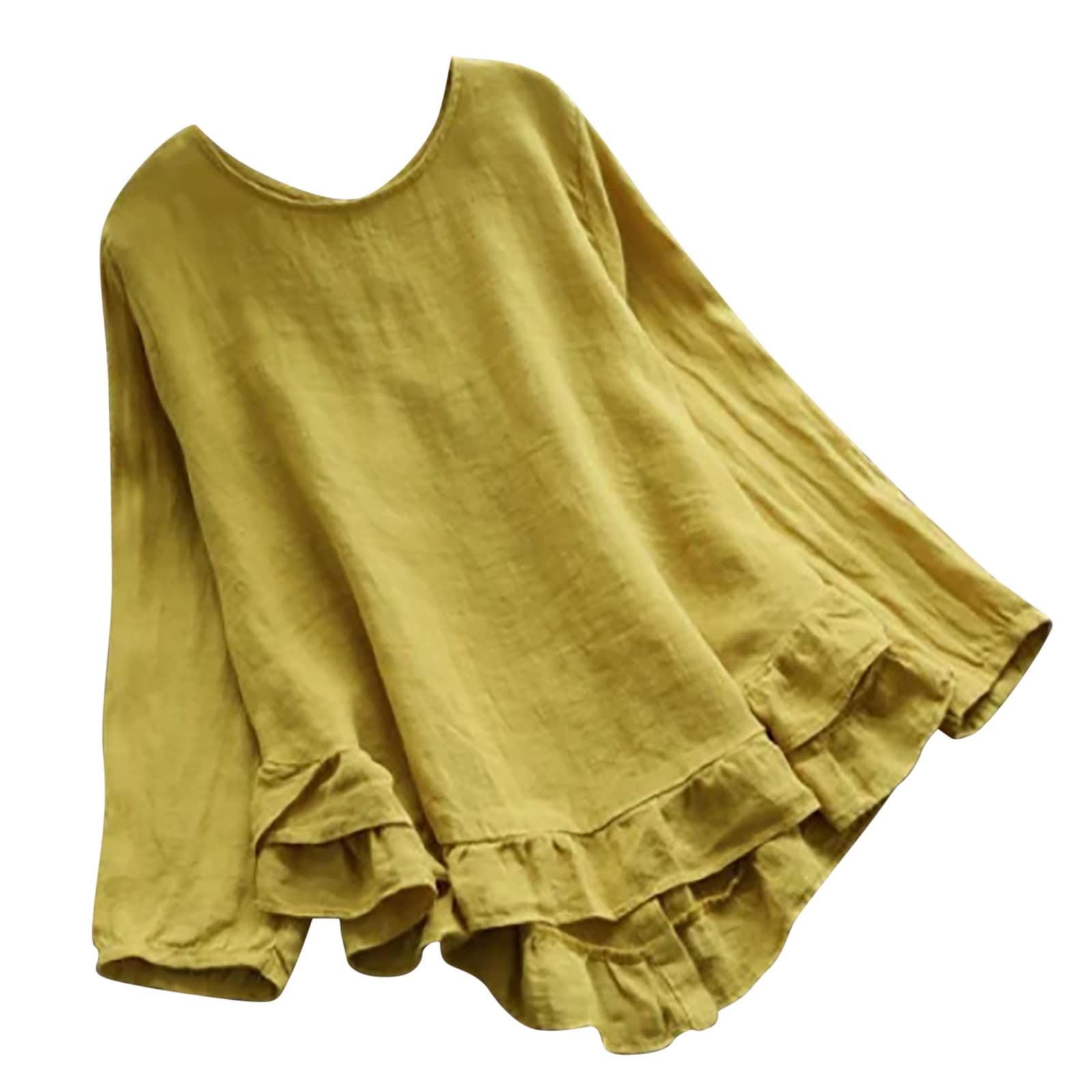 Women's Long Sleeve T-Shirts - Casual Solid Color Blouses, Autumn Sweatshirts & Fashion Irregular Tops for Women | Perfect for Fall Layering, Office Wear & Weekend Outfits