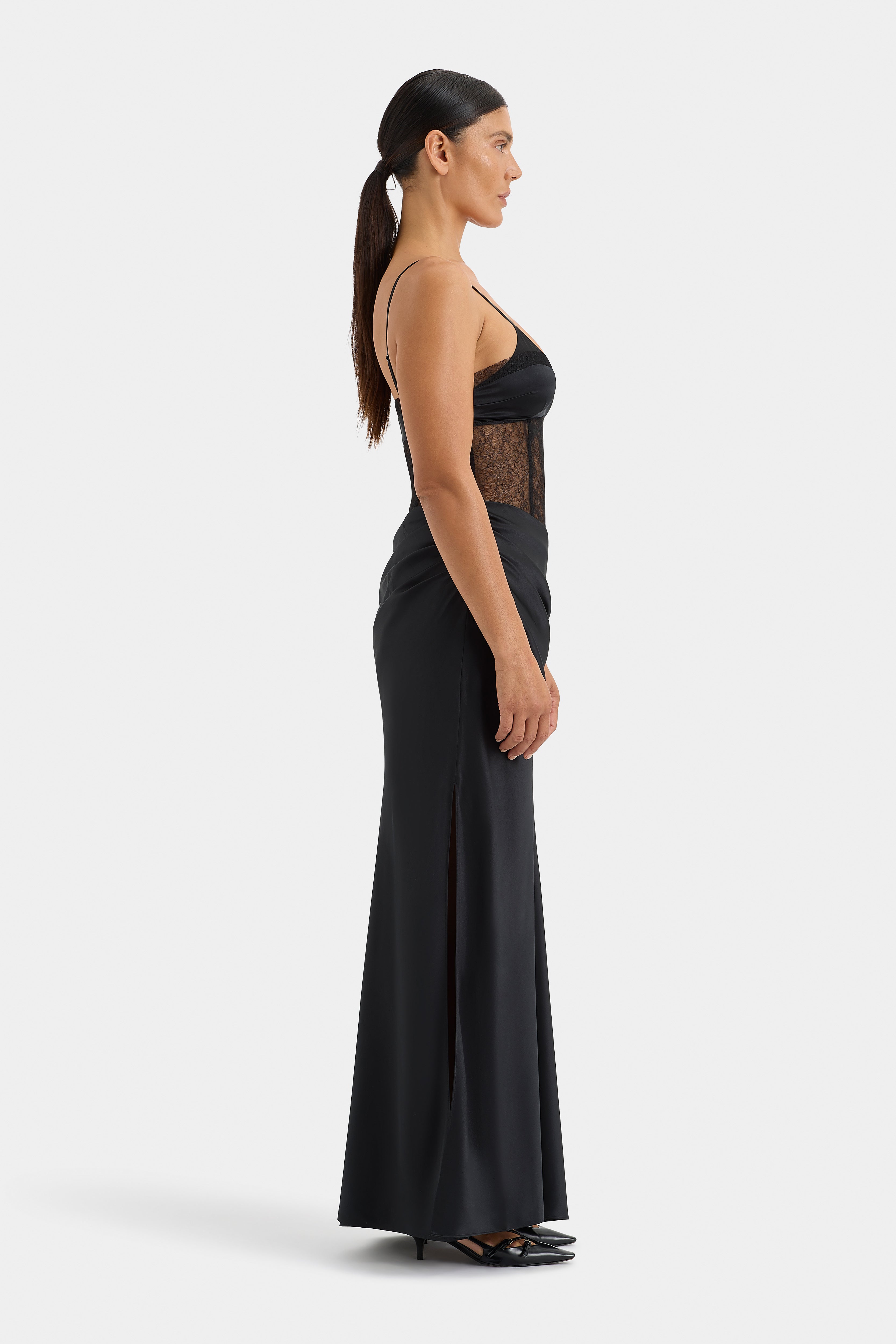 Elegant Dunya Draped Gown for Women - Formal Evening Gowns & Special Occasion Dresses - Perfect for Weddings, Galas, and Red Carpet Events