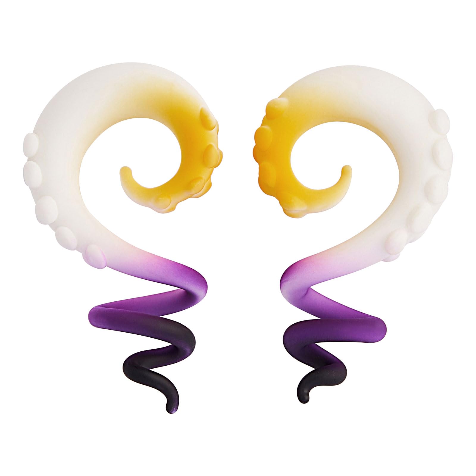 Stuppendux 2Pcs Spiral Glass Ear Tapers & Plugs - Body Jewelry for Ear Stretching & Gauging - Perfect for Piercing Expanders, Tunnels & Hangers - Great for Alternative Fashion & Self-Expression