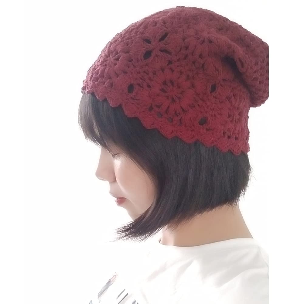 Women's Summer Cotton Crochet Skull Cap Beanie - Elegant Fascinator Hat for Ladies | Perfect for Beach Outings, Weddings & Fashion Events
