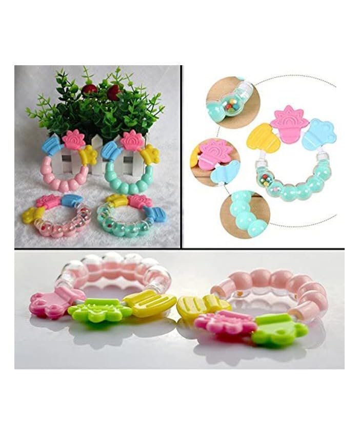 **JoyBuzz Silicone Baby Rattle Teether - BPA-Free, Natural & Organic Teething Toy for Infants, Toddlers & Kids | Soft, Safe & Soothing for Sore Gums - Perfect for Home, Travel & Daycare (Green)**