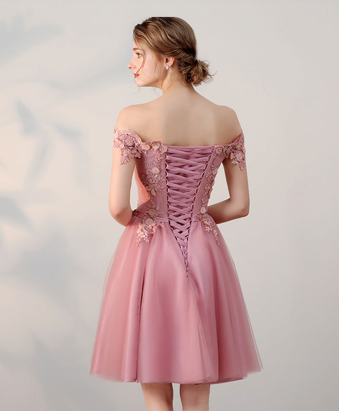 Elegant Pink Lace Tulle Short Prom Dress for Women - Perfect for Evening Parties, Homecoming Dances & Special Occasions