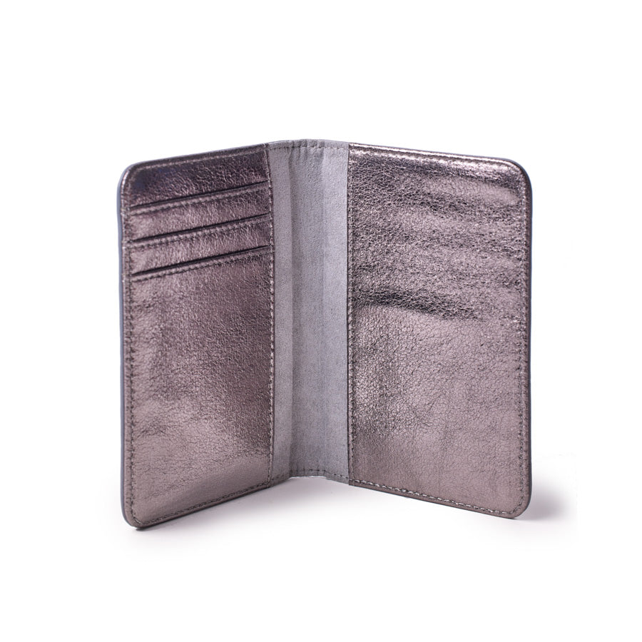 Monogram Passport Holder in Mirror Gray - Stylish Travel Accessory for Men & Women - Perfect for Airports, Vacations & Business Trips