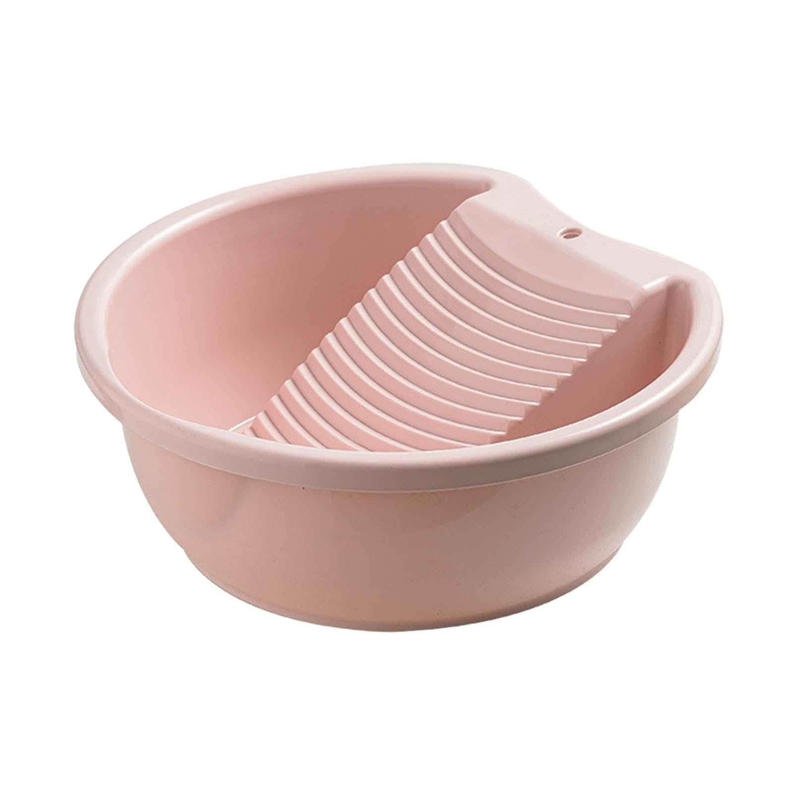 Portable Lightweight Washboard Basin for Hand Washing Clothes - Pink Laundry Tub with Scrubbing Board | Perfect for Camping, Travel & Off-Grid Living