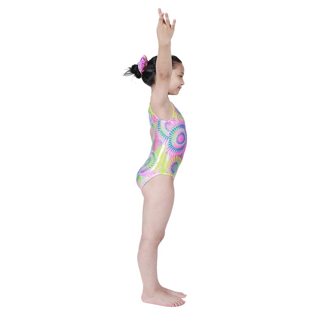 Sparkly Rainbow Gymnastics Leotard for Girls 2-11 Years | One-Piece Dance Leotard with Colorful Design | Perfect for Ballet, Gymnastics, Cheerleading & Dance Competitions