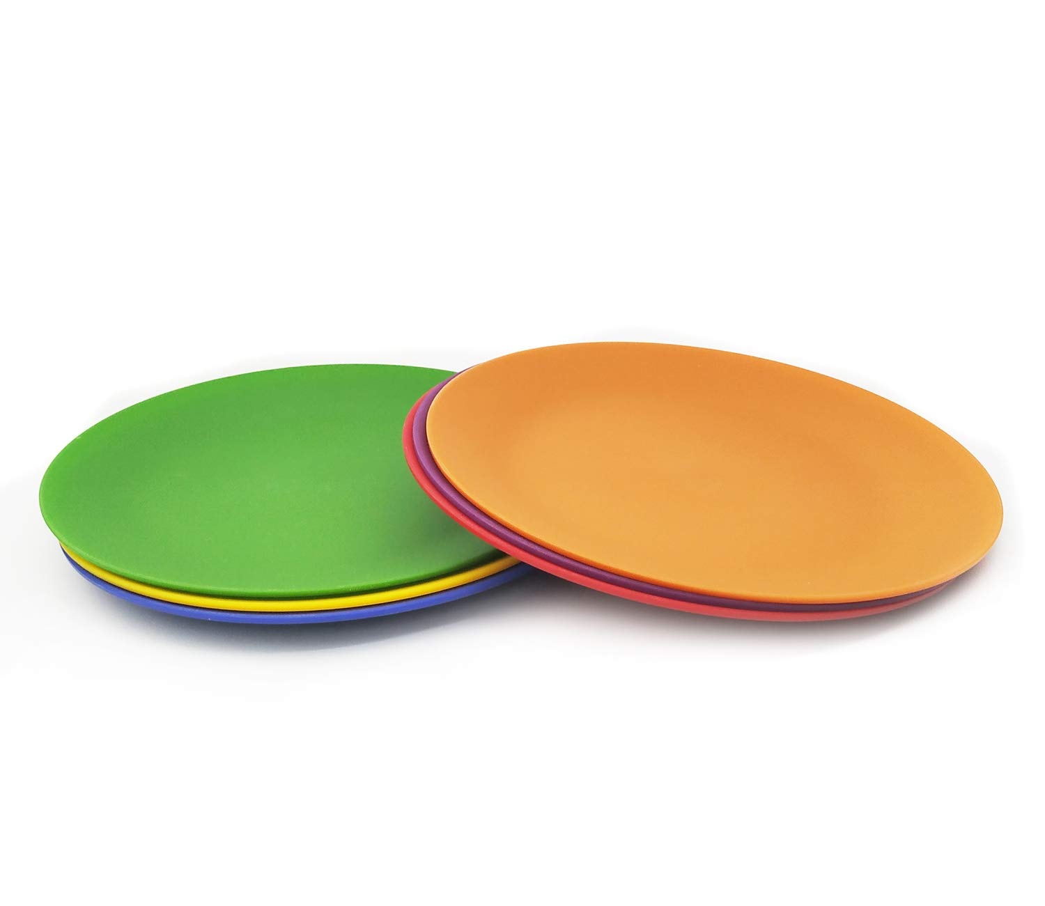 KX-WARE 6-Pack Unbreakable Plastic Dinner Plates - 9.875 Inch Reusable Dishwasher Safe BPA-Free Colorful Plates for Parties, Picnics & Outdoor Dining