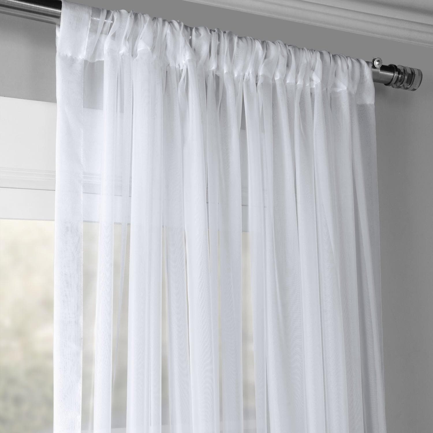 Extra Wide Sheer White Curtains for Living Room & Bedroom - Light Filtering & Privacy - 100% Polyester Elegant Window Drapes