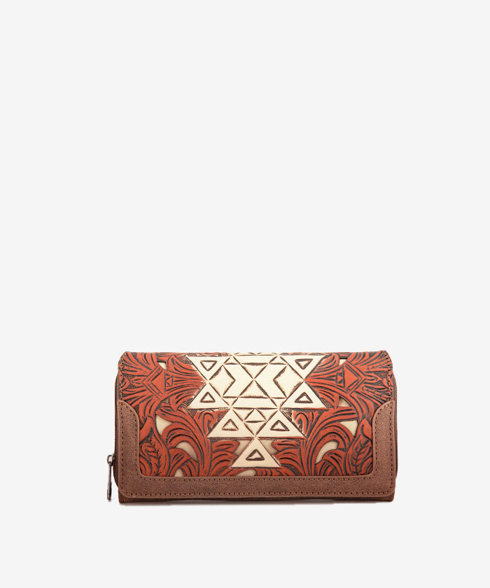 Trinity Ranch Floral Tooled Leather Wallet for Women - Handmade Cowhide Bifold Wallet with RFID Protection - Perfect for Travel, Shopping, and Everyday Use