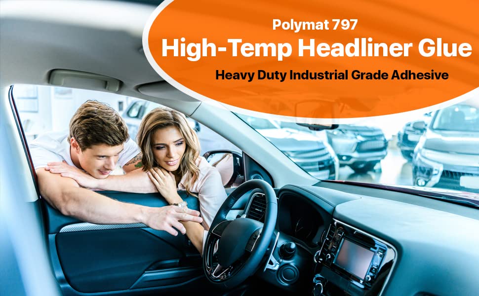 QTY 12 Polymat 797 High-Temperature RV Camper Spray Adhesive - Heat & Water Resistant Glue for RV Repairs, Automotive Upholstery & Marine Applications