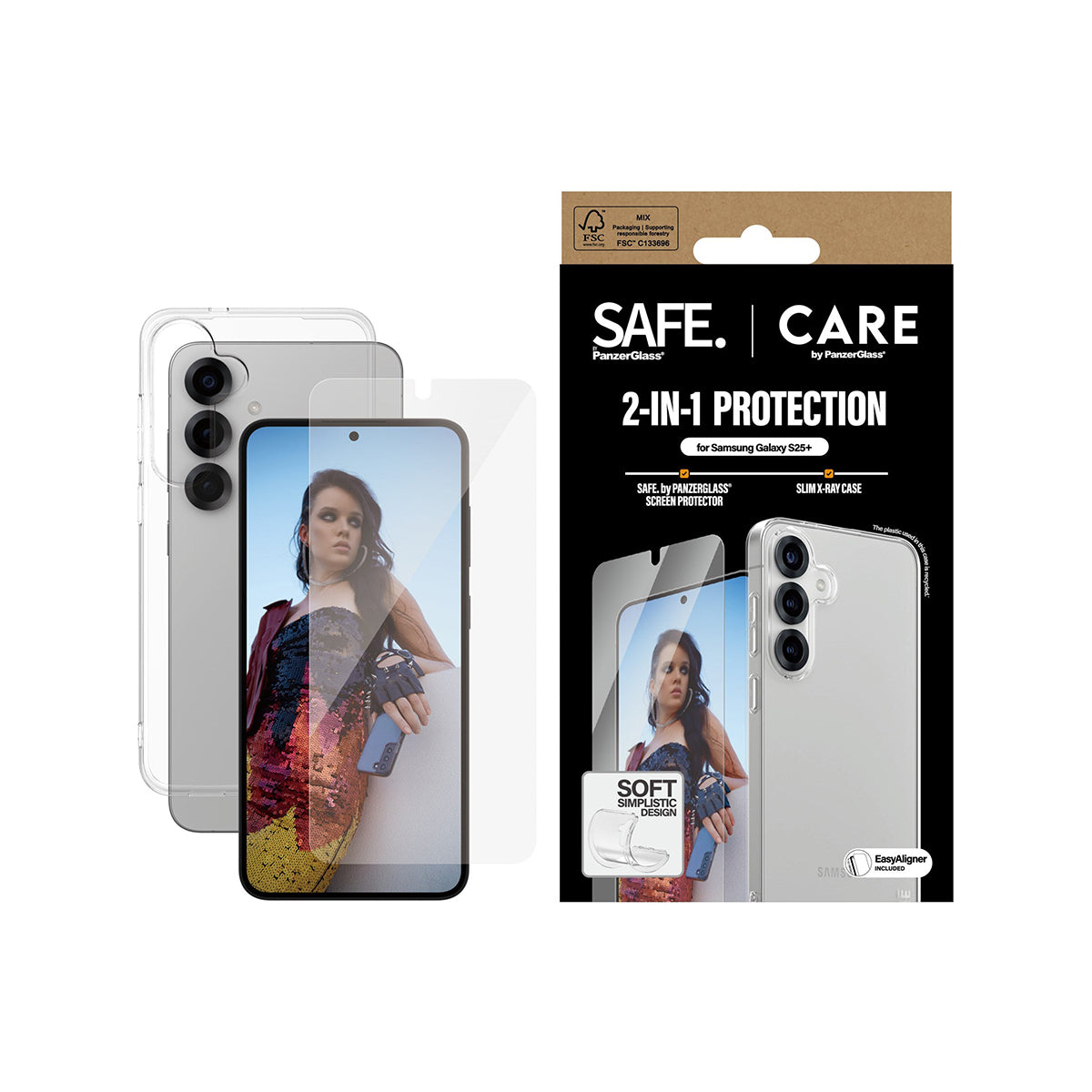 Panzer Fashion 2-in-1 Phone Case & Screen Protector Bundle for Samsung Galaxy S25 Plus - Shockproof Protection for Everyday Use & Outdoor Activities