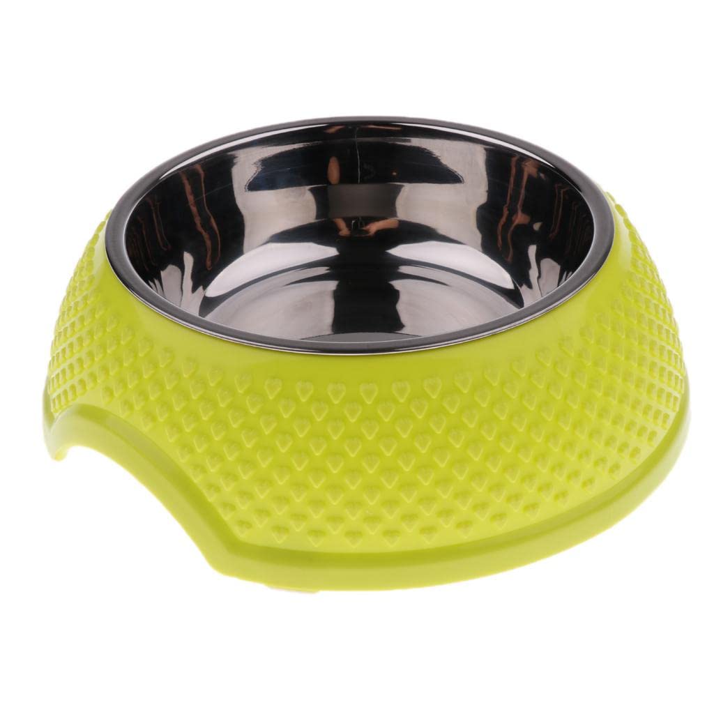 UJEAVETTE® Non-Slip Stainless Steel Pet Bowl for Dogs & Cats - Food & Water Dish in Green | Durable Elevated Feeder for Indoor & Outdoor Use